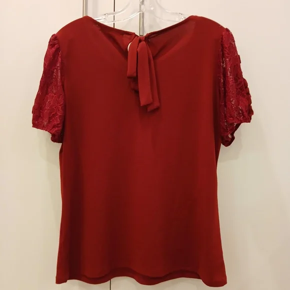 Adrienne Vittadini Dark Red Blouse Top - Picture 2 of 11